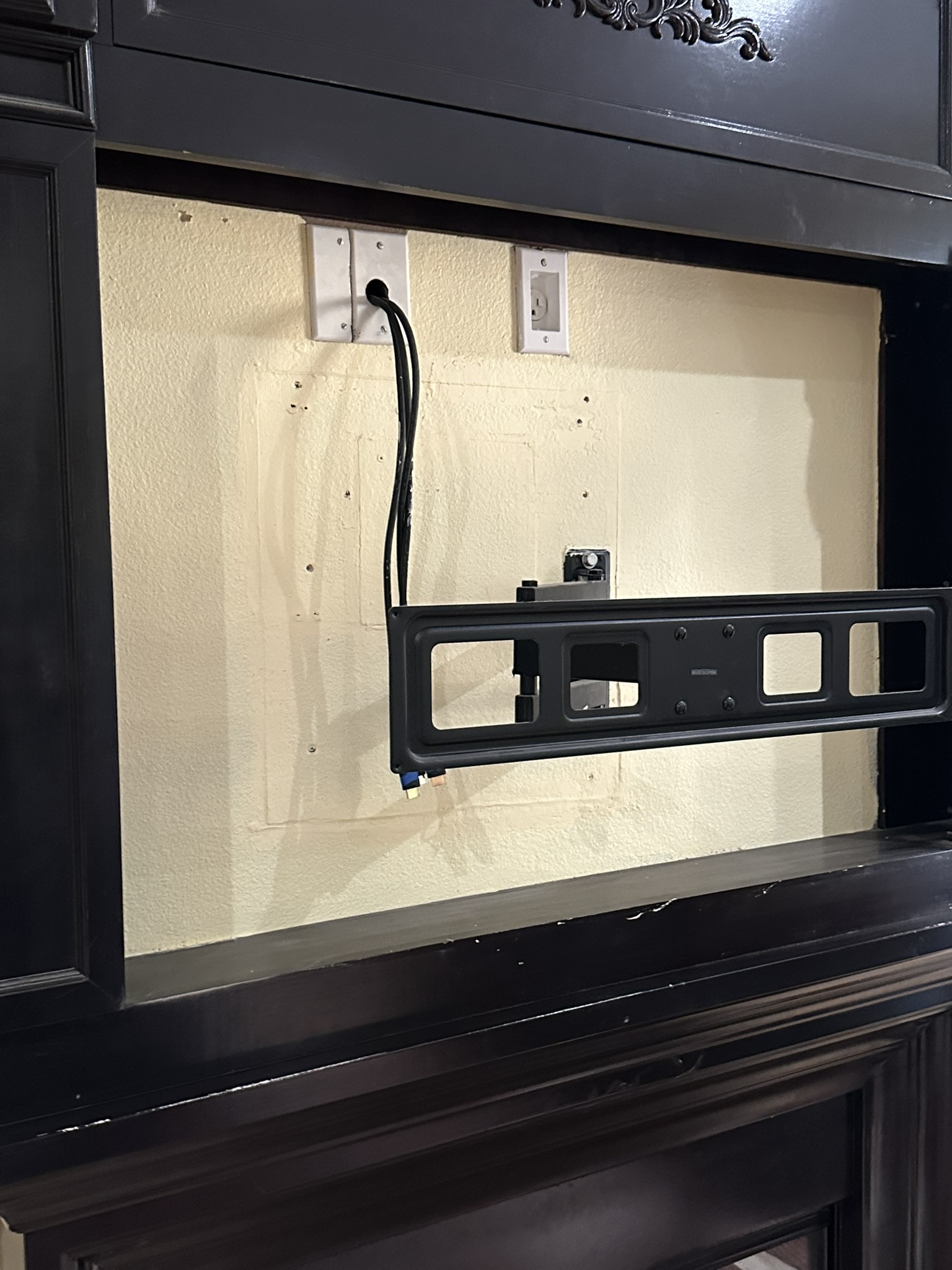 Fireplace mount preparation