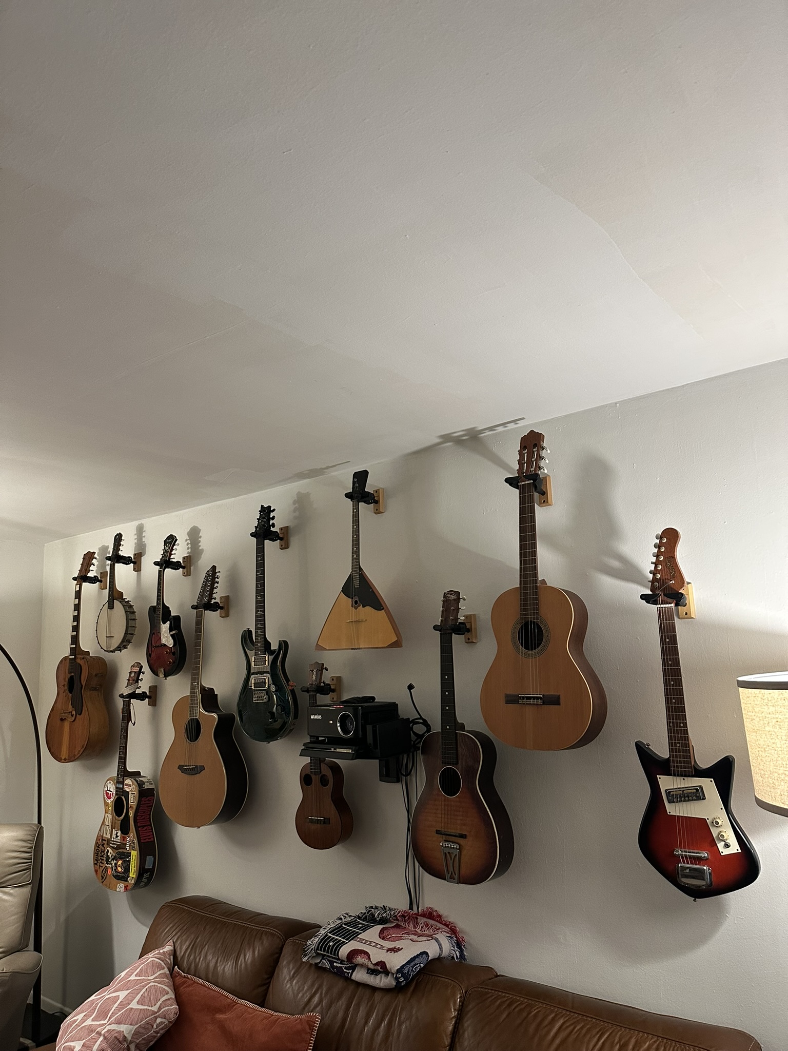 Guitars on wall